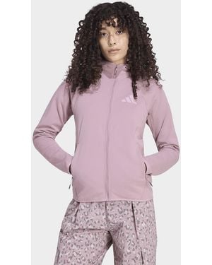 adidas Womens Giacca Con Cappuccio Terrex Xperior Climawarm+ Ventknit Fleece - Viola