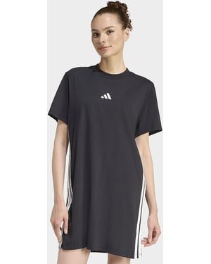adidas Womens T-shirt Dress Essentials 3-stripes - Blu