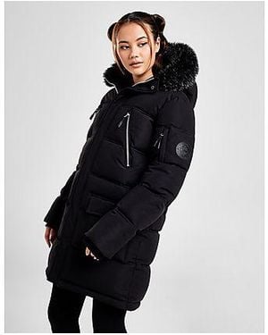 Pink Soda Sport Coness Long Fur Jacket - Black