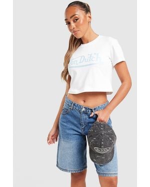 Von Dutch Womens Maglia Baby Logo - Blu