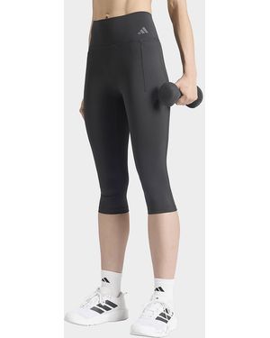 adidas Womens Leggings Da Allenamento Capri Contour Optime - Nero