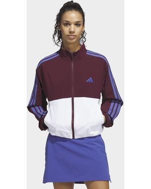 adidas Womens Giacca Beyond The Course Color Block In Tessuto Twistweave Con Zip Integrale - Viola