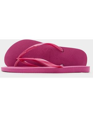 Havaianas Womens Infradito Slim Logo Metallic - Rosa