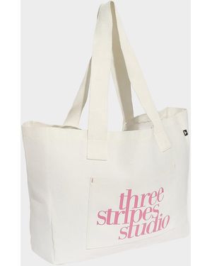 adidas Womens BORSA STUDIO IN TELA CON LE 3 STRISCE - Neutro