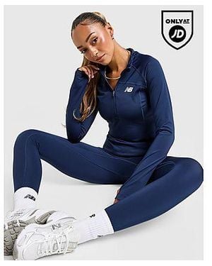 New Balance Logo 1/4 Zip Top - Blu