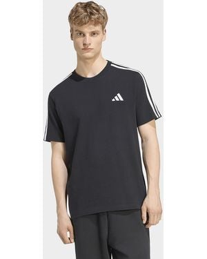 adidas Mens T-shirt Essentials 3-stripes In Jersey - Nero