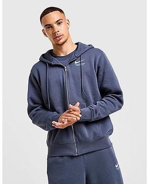 Nike Athletic Full Zip Hoodie - Blue