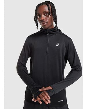 Asics Sweat À Capuche Zippé 1/4 Road Winter - Bleu