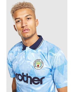 Score Draw Mens Maglia Retro Home Manchester City FC '89 - Blu