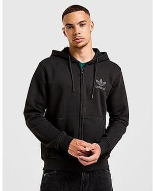 adidas Originals Trefoil Puffy Logo Full Zip Hoodie - Black