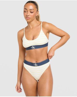 Calvin Klein Womens Bralette Stripe - Giallo