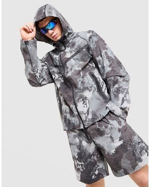 Nike Mens Giacca Antivento Tech Woven Camo Full Zip - Grigio