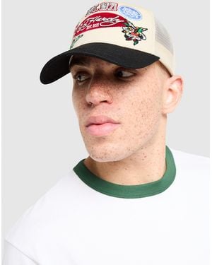 Ed Hardy Casquette Varsity Badge Trucker - Blanc