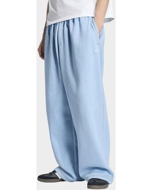 adidas Mens Pantaloni Del Trifoglio Essentials Melange Oversize Con Orlo Aperto - Blu