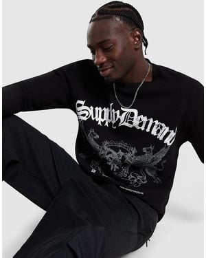 SUPPLY + DEMAND Mens Raptor Long Sleeve T-Shirt - Nero
