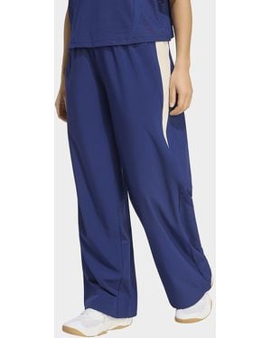 adidas Womens Pantaloni Ampi In Tessuto A Blocchi Di Colore Hyperglam - Blu