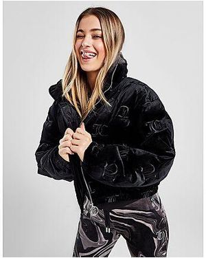 Juicy Couture Diamante Velour Padded Jacket in Black Lyst UK