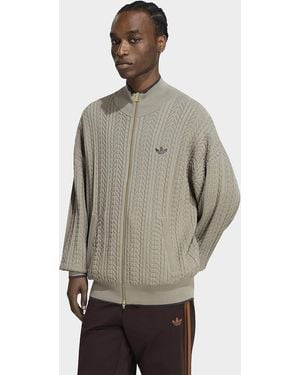 adidas Mens Track Top Firebird In Maglia A Trecce - Grigio