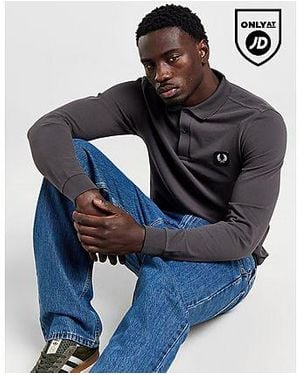 Fred Perry Polo Badge Maniche Lunghe - Nero