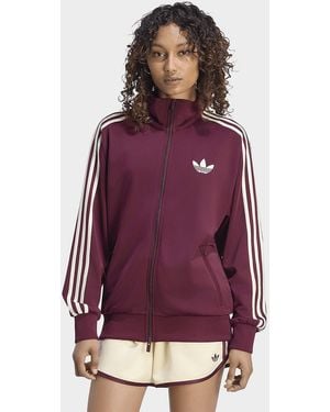 adidas Womens Felpa Sportiva Firebird Larga - Viola