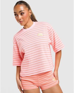 Unlike Humans Womens Maglia Mara Stripe - Rosa