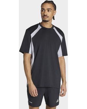 adidas Mens T-SHIRT TECH APPAREL COLORBLOCK - Blu