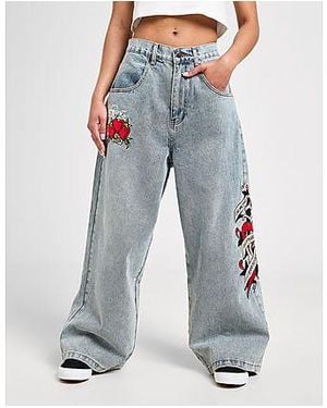 Ed Hardy Dagger Wide Jeans - Black
