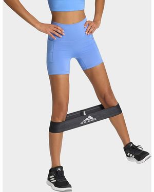 adidas Womens Leggings Short 3 Stripes Studio All Me Booty - Blu