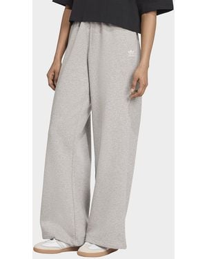 adidas Womens Pantaloni Essentials Wide Leg Fleece - Grigio