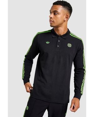 adidas Originals Celtic Icons Long Sleeve Polo Maglia - Nero