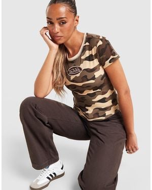 Von Dutch Womens Maglia Logo Camo - Marrone