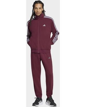 adidas Mens Tuta In Tessuto Felpato Con Le 3 Strisce - Viola