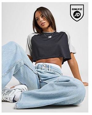 New Balance Logo Crop Football Maglia - Blu