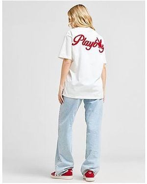 Playboy Satin Logo Boyfriend T-shirt - Black