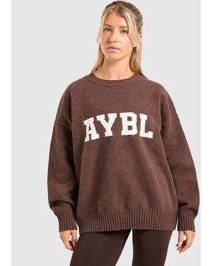 AYBL Sweatshirt Varsity En Maille - Marron
