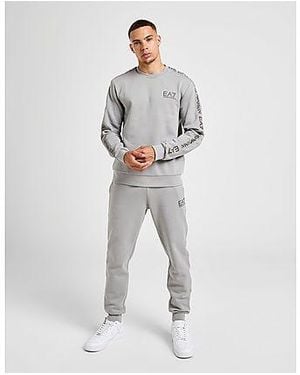 EA7 Reflective Tape Crew Tracksuit - Black
