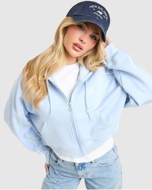 New Balance Sweat À Capuche Zippé Pipe - Bleu