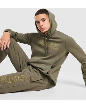 Asics Sweat À Capuche Logo Homme - Vert