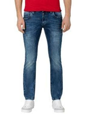 Timezone Herren Jeans Slim Eduardotz Mid Waist - Blau