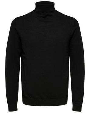 SELECTED Selected Herren Rollkragen Pullover Slhberg Roll Neck - Schwarz
