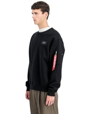 Alpha Industries Herren Sweatshirt Backprint - Schwarz