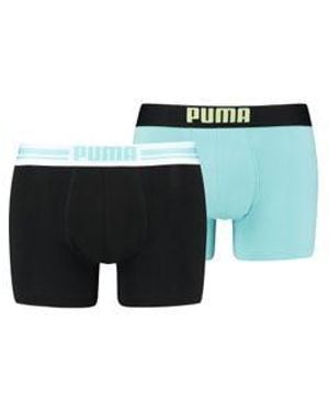 PUMA Herren Boxershort Placed Logo Boxer 2Er Pack - Grün