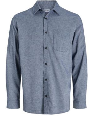 Jack & Jones Herren Freizeit Hemd Jjeclassic Melange Shirt Regular Fit - Blau