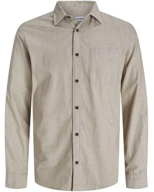 Jack & Jones Herren Freizeit Hemd Jjeclassic Melange Shirt Regular Fit - Grau