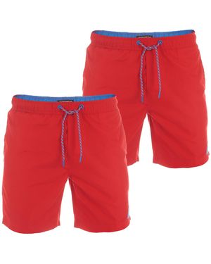 Riverso Badehose Herren Lang Badeshorts Rivdavid 2Er Pack Set - Rot