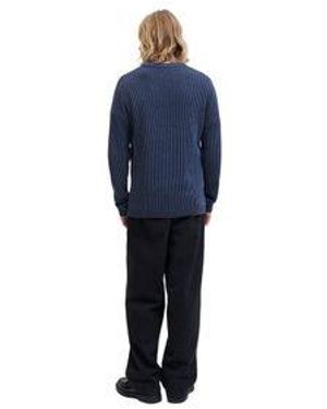 Jack & Jones Herren Rundhals Strickpullover Jjedover Knit Crew Neck - Blau