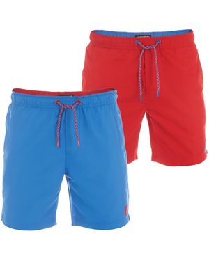 Riverso Badehose Herren Lang Badeshorts Rivdavid 2Er Pack Set - Blau