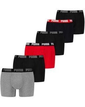 PUMA Herren Boxershort Everyday Boxer Ecom 6Er Pack - Rot