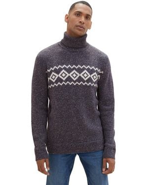 Tom Tailor Herren Rollkragen Pullover Nep Turtleneck - Blau