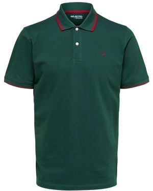 SELECTED Herren Poloshirt Slhaze Sport - Grün